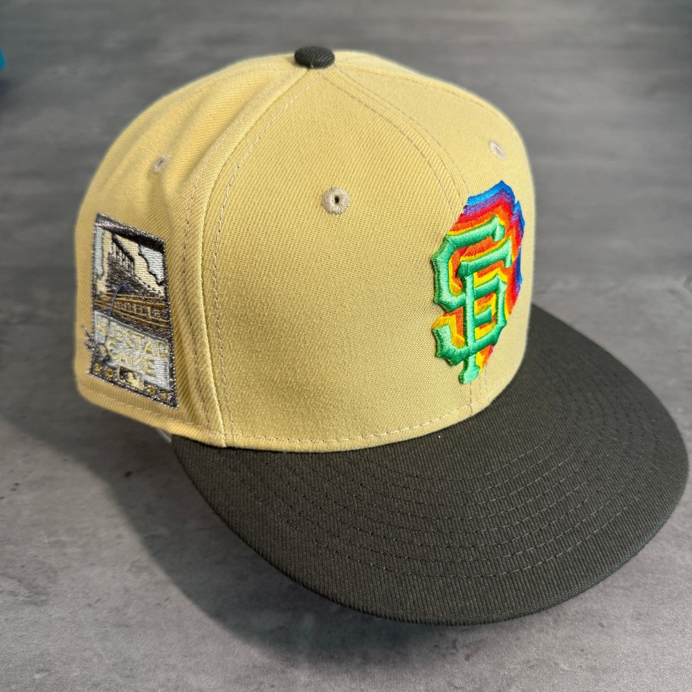 Hat Club‎ San Francisco Giants New Era Cap 7 3/4 Tan Brown Apple Logo 59Fifty